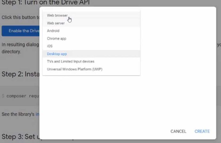 google drive api create folder